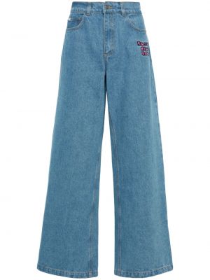 Haftowane jeansy relaxed fit Rassvet niebieskie