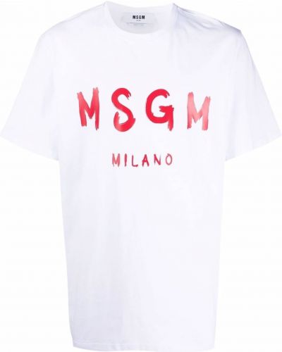 Camiseta de cuello redondo Msgm blanco