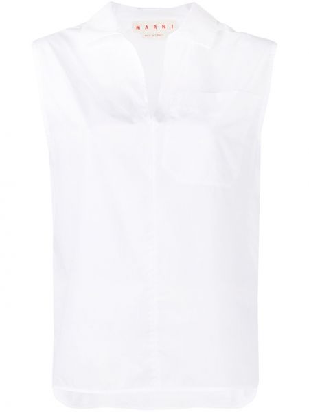 Camisa sin mangas con escote v Marni blanco