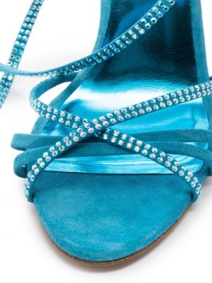 Mežģīņu sandales ar šņorēm Paris Texas zils