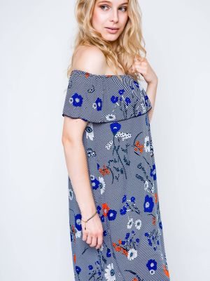 Kleita ar ziediem ar apdruku J.stars Fashion zils