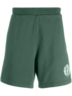 Shorts de sport en coton à imprimé Bally vert