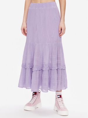 Relaxed fit lininis maksi sijonas Bdg Urban Outfitters violetinė