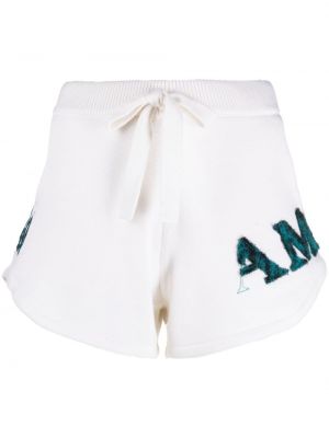 Shorts de sport brodeés en coton Amiri blanc