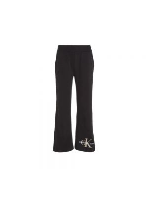 Spodnie sportowe bawełniane chunky Calvin Klein czarne
