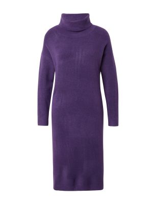 Pletené pletené šaty Cartoon fialová