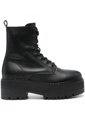 Leder ankle boots mit reißverschluss Tommy Jeans schwarz