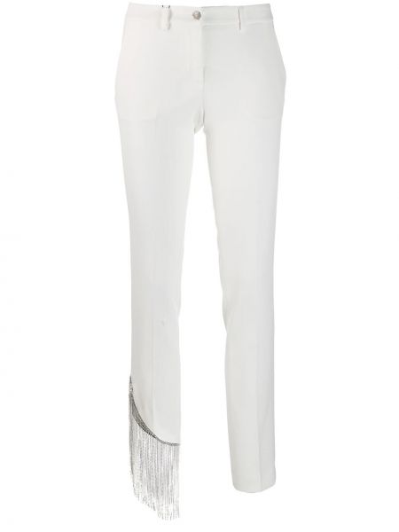 Pantalones con flecos de cristal Philipp Plein blanco
