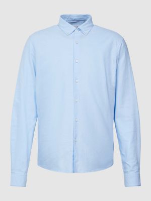 Koszula na guziki puchowa Ck Calvin Klein błękitna