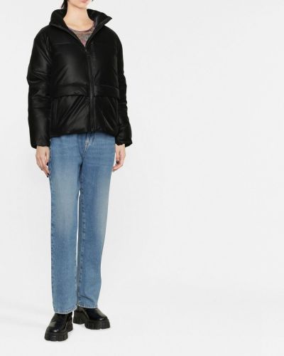 Džínová bunda s potiskem Calvin Klein Jeans černá
