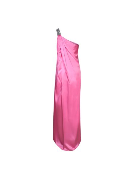 Satynowa sukienka długa Stella Mccartney różowa