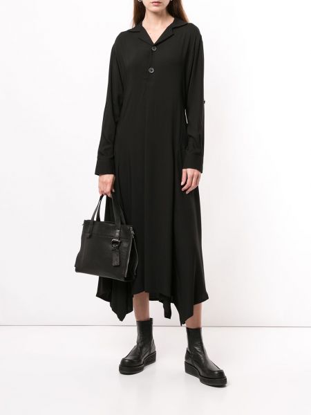 Vestido camisero asimétrico Yohji Yamamoto negro