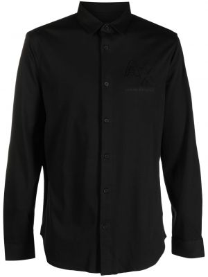 Skjorta med broderi Armani Exchange svart