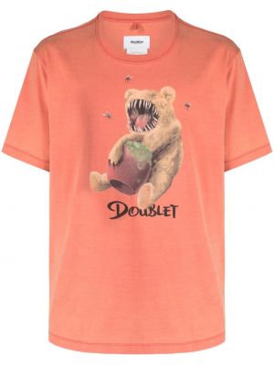 T-shirt con stampa Doublet arancione