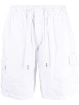 Lněné šortky cargo Vilebrequin bílé