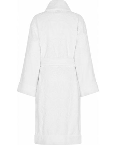 Жакардов памучен халат Dolce & Gabbana бяло