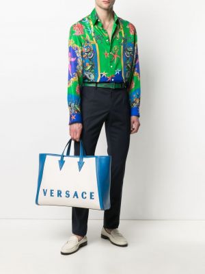 Camisa con estampado Versace verde
