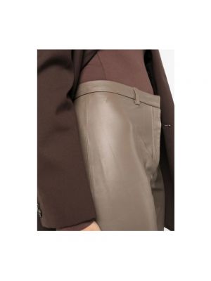Pantalones de cuero Federica Tosi marrón