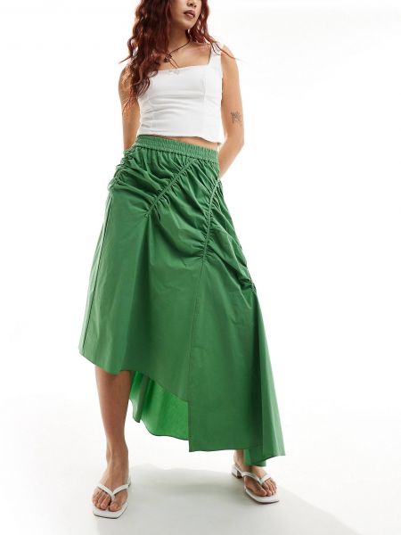 Асимметричная юбка Urban Revivo зеленая