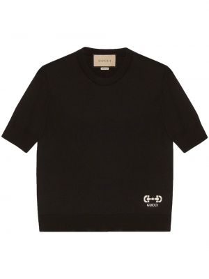 T-shirt en tricot Gucci noir