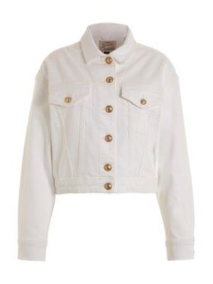 Voľná priliehavá džínsová bunda Guess biela