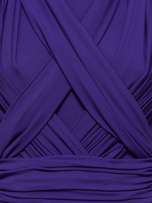 Drapované džerzej viskózové dlouhé šaty Giambattista Valli fialová