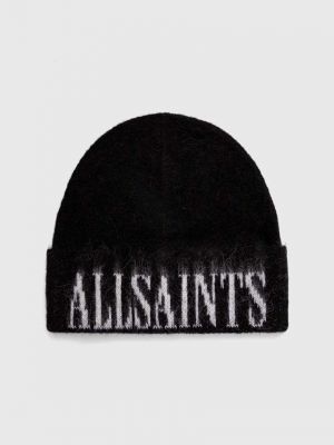 Vlněný čepice Allsaints černý