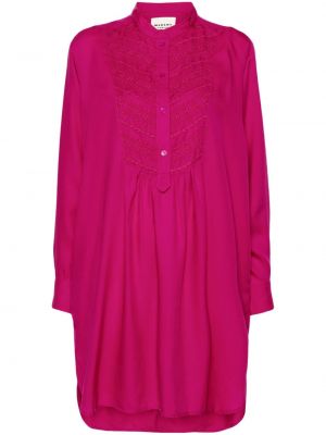 Mini šaty s výšivkou Marant Etoile fialové