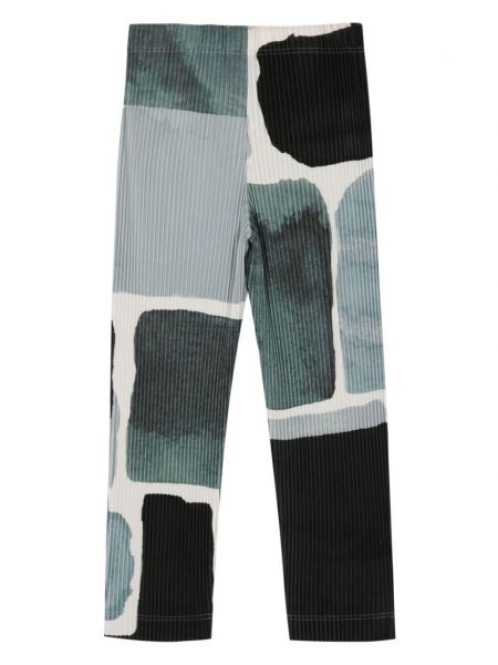 Kalhoty s potiskem s abstraktním vzorem Homme Plissé Issey Miyake černé