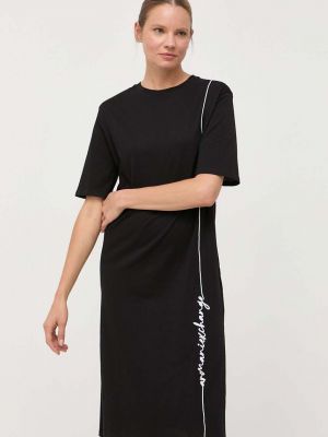 Памучна рокля Armani Exchange черно