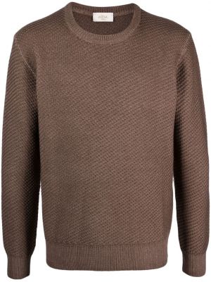 Вълнен пуловер с кръгло деколте Altea кафяво