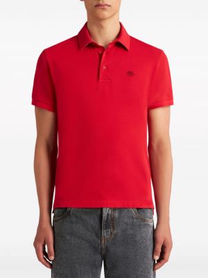 Medvilninis siuvinėtas polo marškinėliai Etro raudona