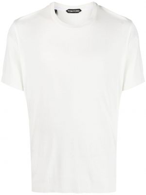 Lyocell t-shirt mit rundem ausschnitt Tom Ford weiß