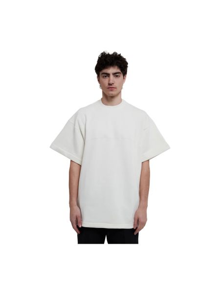 Koszulka bawełniana z okrągłym dekoltem Jil Sander biała