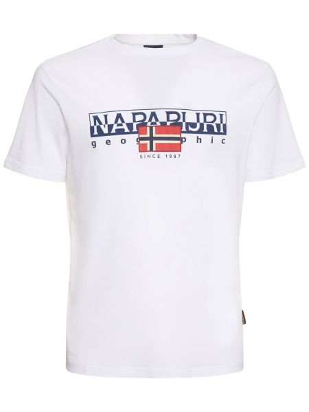 T-shirt di cotone Napapijri bianco