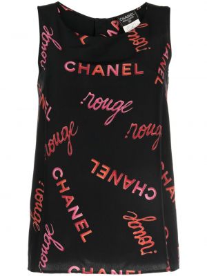 Top de mătase cu imagine Chanel Pre-owned