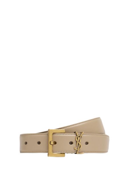 Bälte i läder Saint Laurent beige