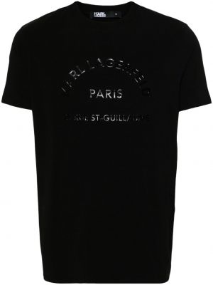T-shirt con scollo tondo Karl Lagerfeld nero