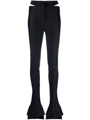 Viskózové zvonové kalhoty z polyesteru Mugler - černá