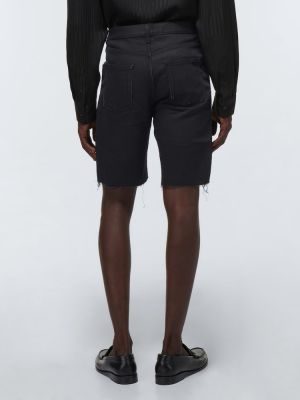 Pantaloni scurți din denim Saint Laurent negru