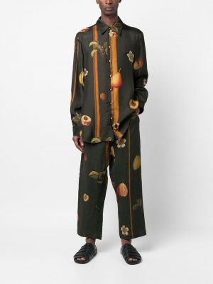 Mustriline püksid Uma Wang roheline