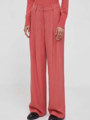 Kalhoty s vysokým pasem Sisley růžové