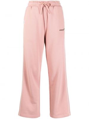 Bavlněné sportovní kalhoty s výšivkou :chocoolate růžové