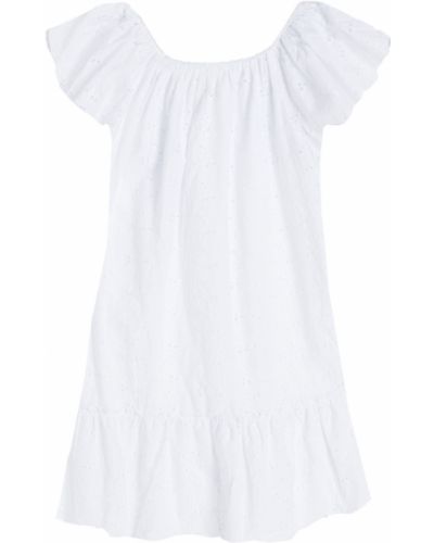 Хлопковое платье мини Eberjey, белое