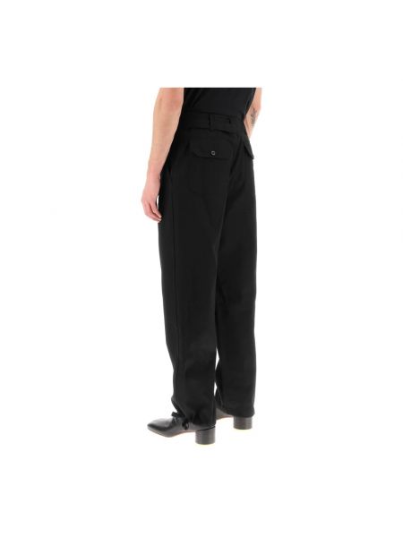 Pantalones chinos de algodón con hebilla Sacai negro