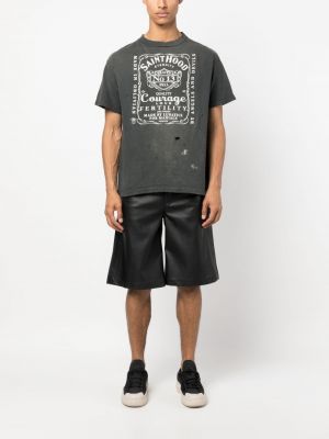 Zerrissene t-shirt aus baumwoll mit print Saint Mxxxxxx grau
