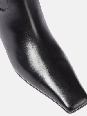 Stivali di gomma di pelle Khaite nero