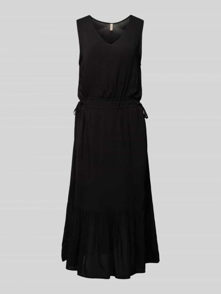 Sukienka długa z wiskozy z dekoltem w serek Soyaconcept czarna