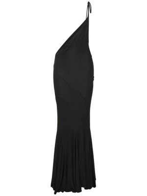 Drapovaný džerzej dlhá sukňa Andreādamo čierna