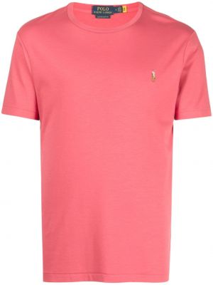 T-shirt brodé en coton à imprimé Polo Ralph Lauren rose